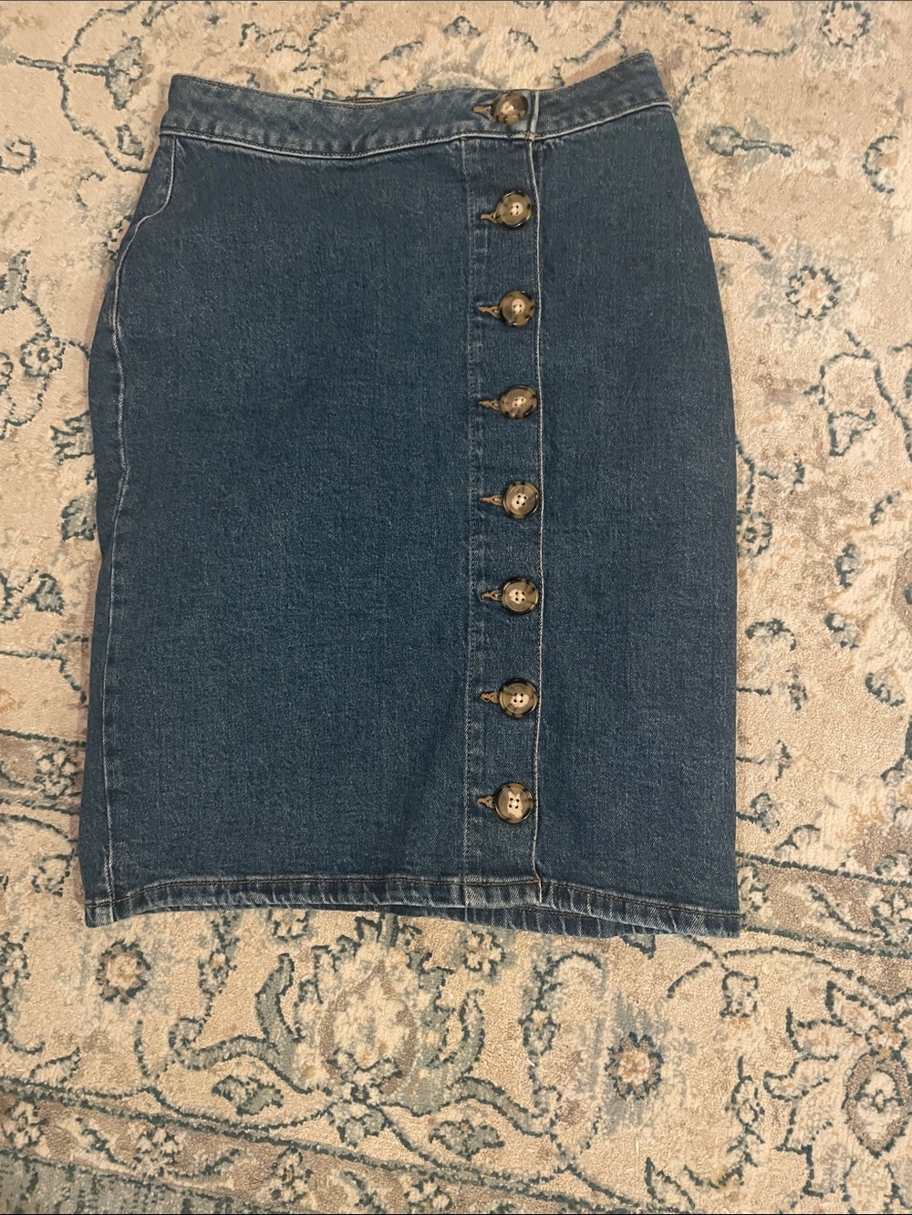 Maurices Dark Blue Denim Button-Front Pencil Skirt